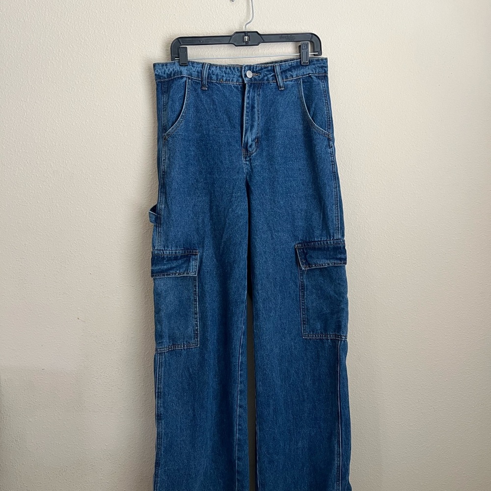 SHEIN Blue Straight Leg Jeans